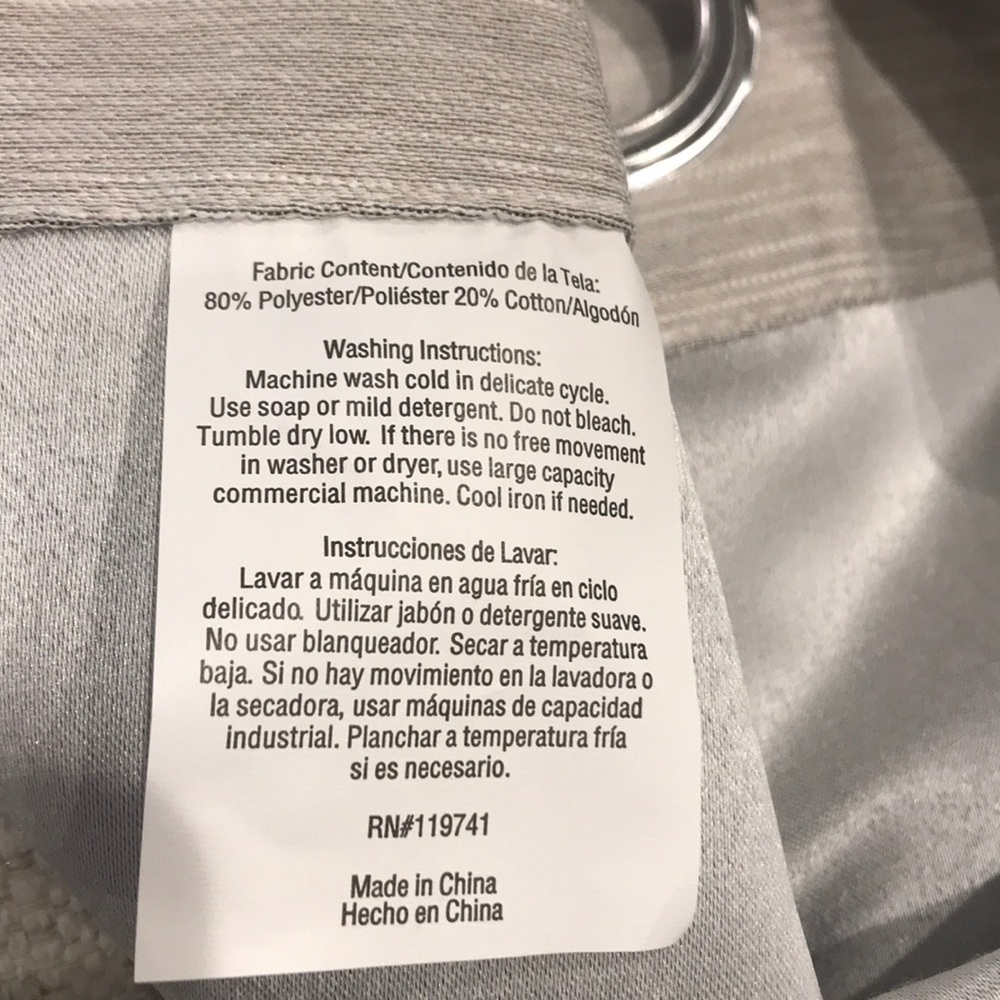 White (hint of light grey) 84” curtains - Picture 3 of 7